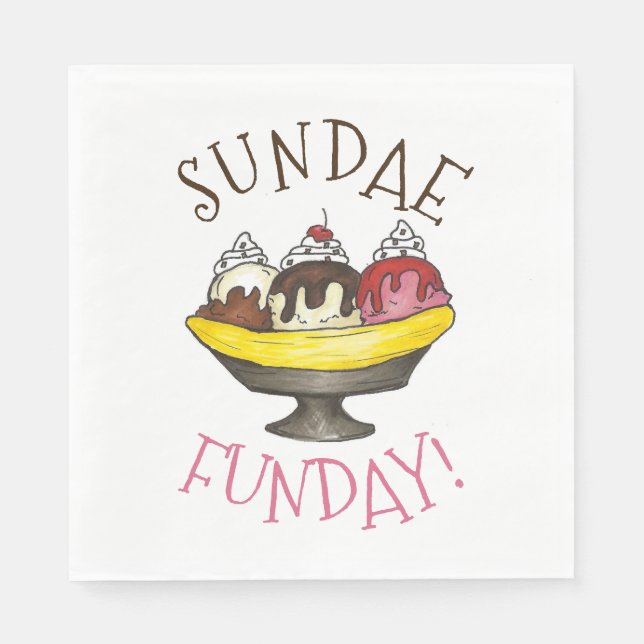 SONNTAG FUNDAY Banana Split Ice Serviette (Vorderseite)