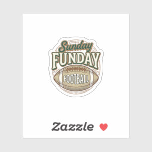 Sonntag Funday Fußball Vintage-Shirt-Design_1 Aufkleber