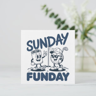 Sonntag Funday Golf Lustiger Golf Golfspieler Retr Einladung