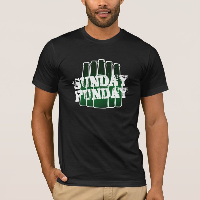 SONNTAG FUNDAY Vintages Biertrinken im Shirt (Vorderseite)