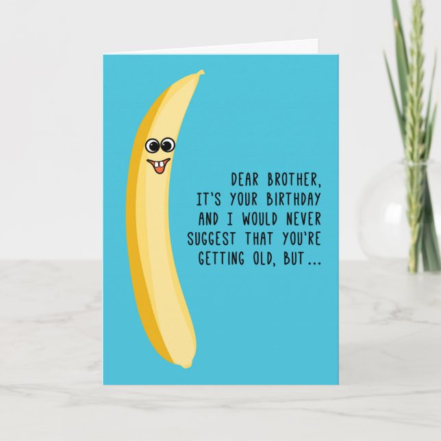 Sonntag zum Geburtstag von Brother Green Bananas Karte (Vorderseite)