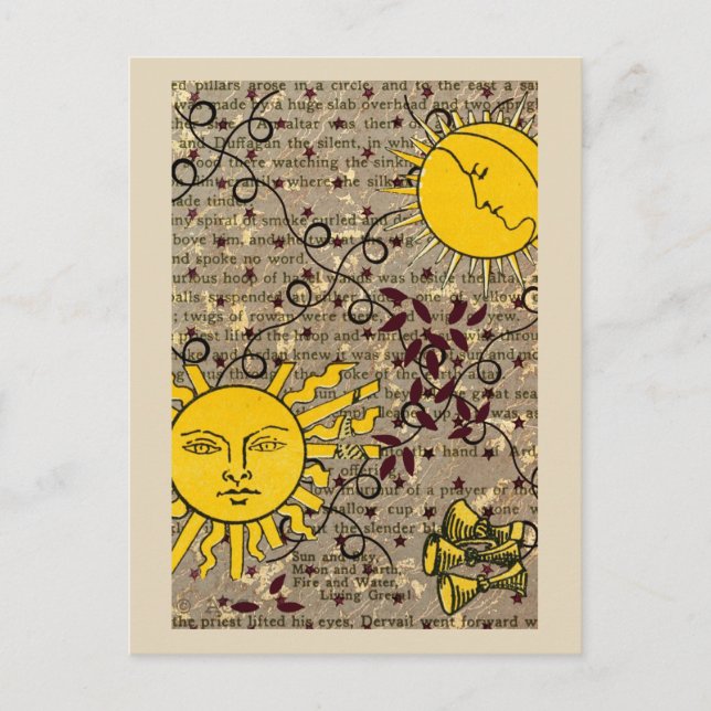 Sonntagabende Sonnenterrasse Postkarte (Vorderseite)