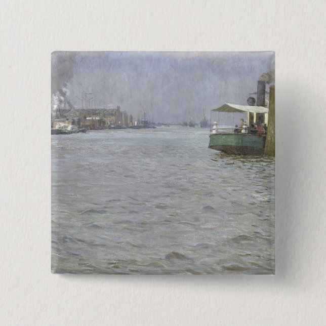 Sonntags-Atmosphäre auf der Elbe Button (Vorderseite)