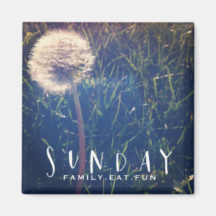 Sonntagsfamilie isst Spaß Magnet