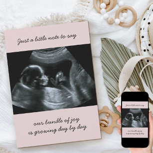 Sonogram Foto Pale Pink Schwangerschaft Ankündigun Ankündigung