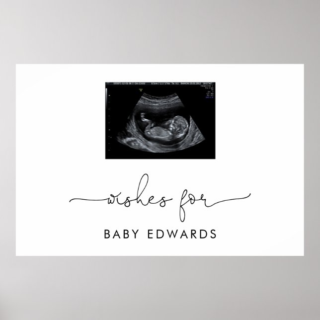 Sonogram Gender Neutral Baby Shower Guest Book Poster (Vorne)