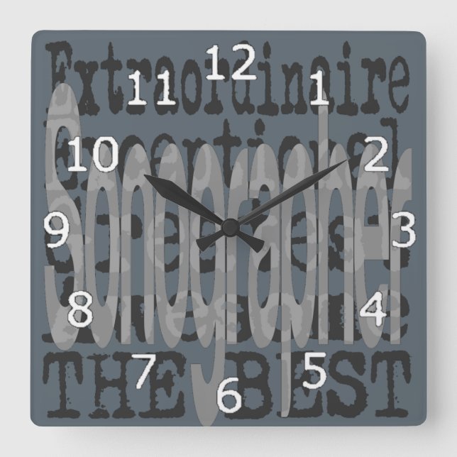 Sonographer Extraordinaire Quadratische Wanduhr (Vorderseite)