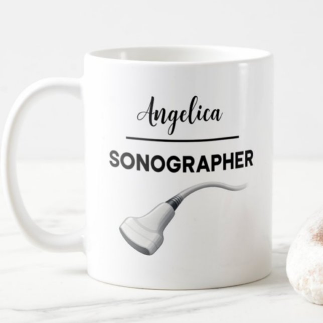 SONOGRAPHER Personalisierter Name Ultraschall Tech Kaffeetasse (Von Creator hochgeladen)