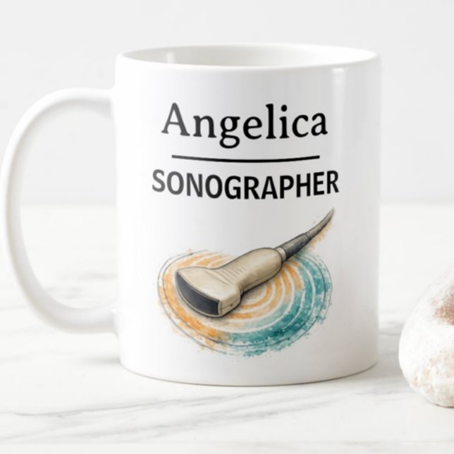 SONOGRAPHER Personalize Name Ultrasound Probe Gift Kaffeetasse (Von Creator hochgeladen)