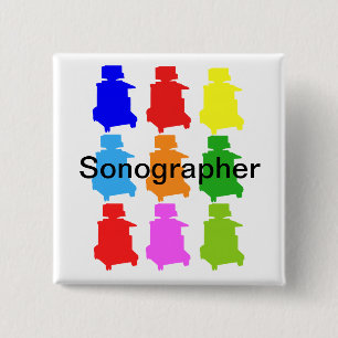 Sonographer Popart Gfits Button