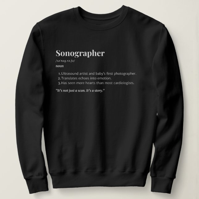 Sonographie Definition - Ultrasound Tech-Geschenk Sweatshirt (Design vorne)