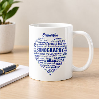 Sonographie-Spezialität Blaues Herz Sonographer-Ge Kaffeetasse
