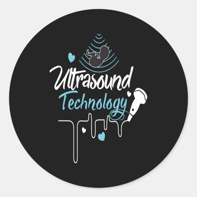 Sonographie Ultrasound Tech Runder Aufkleber (Vorderseite)