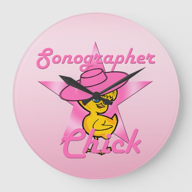 Sonographin Chick #8 Große Wanduhr (Vorderseite)