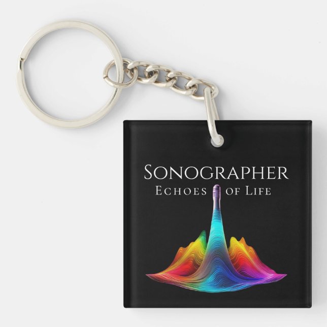 Sonographin-farbige Ultraschallwellen Schlüsselanhänger (Vorderseite)