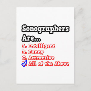 Sonographin Quiz...Joke Postkarte