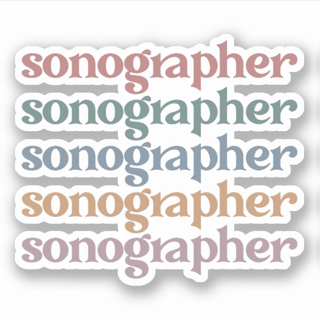 Sonographin Ultrasound Tech Retro Sonographer Gesc Aufkleber (Vorderseite)