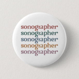 Sonographin Ultrasound Tech Retro Sonographer Gesc Button