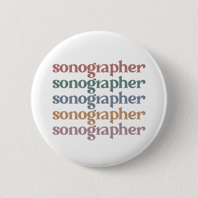 Sonographin Ultrasound Tech Retro Sonographer Gesc Button (Vorderseite)