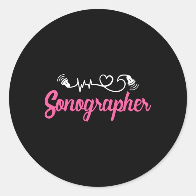 Sonographin Ultrasound Tech Sonographiker Runder Aufkleber (Vorderseite)