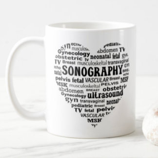 Sonography Specialty Black Heart Sonographer Gift Kaffeetasse
