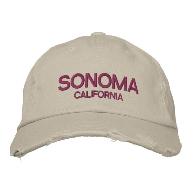 Sonoma California gestörte Baseballkappe Bestickte Baseballkappe (Vorderseite)