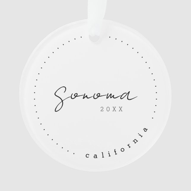 Sonoma, California Travel USA Simple Ornament (Vorderseite)
