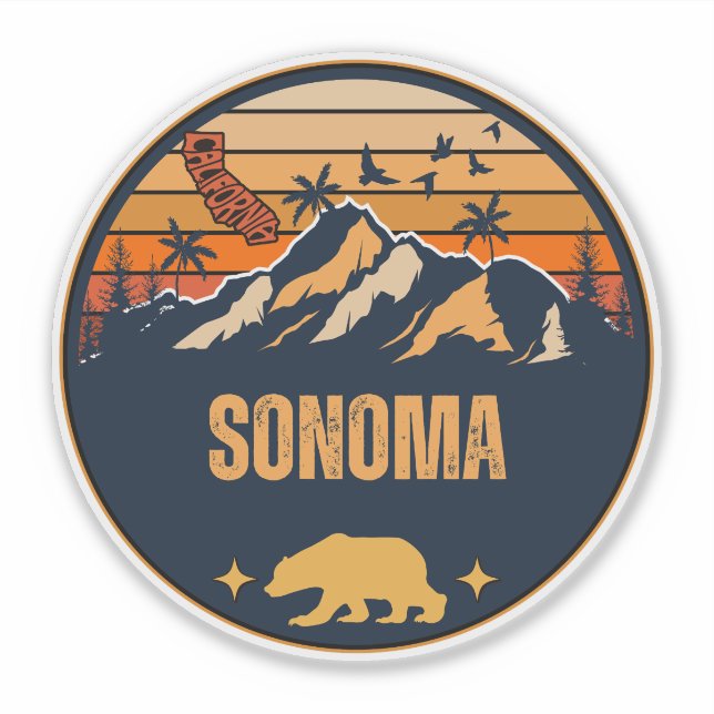Sonoma, Kalifornien Aufkleber (Vorderseite)
