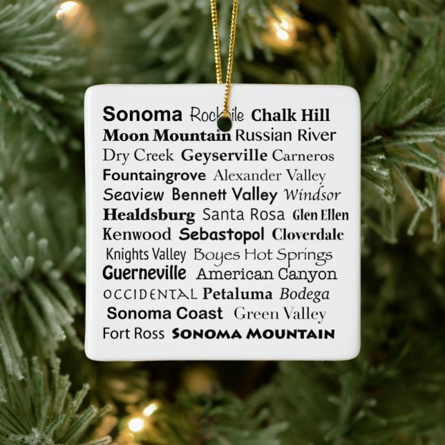 Sonoma & Napa Ornament (Baum)
