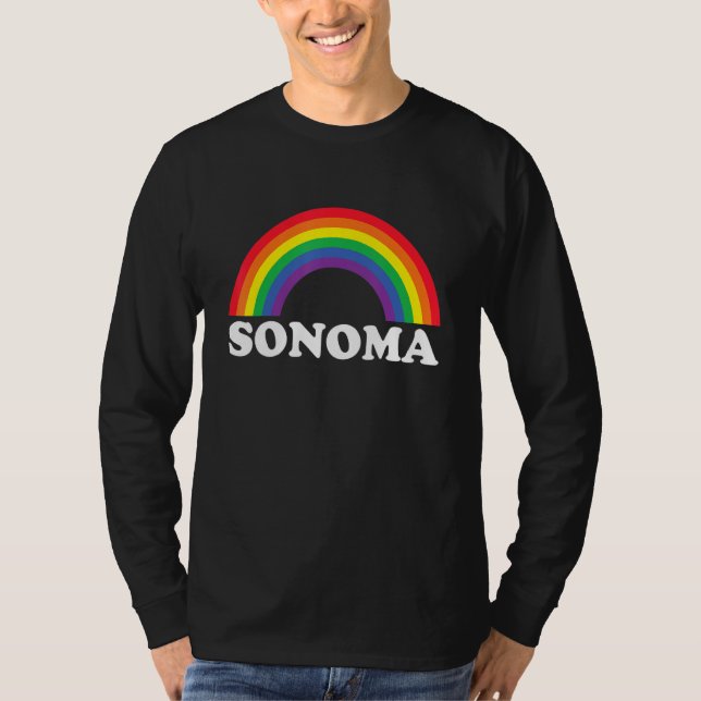 Sonoma Rainbow LGBTQ Gay Pride Lesbians Queer T-Shirt (Vorderseite)