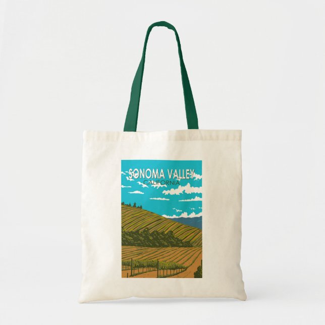 Sonoma Valley California Art Vintag Tragetasche (Vorne)