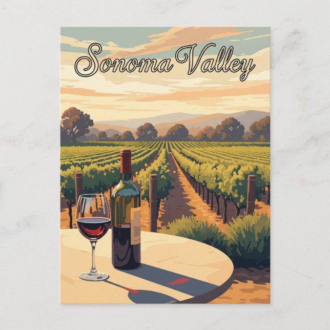 Sonoma Valley California Travel Postkarte (Vorderseite)