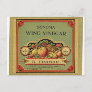 Sonoma Vinegar, Vintages Werbezeichen Postkarte
