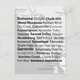 Sonoma Weinland Postkarte