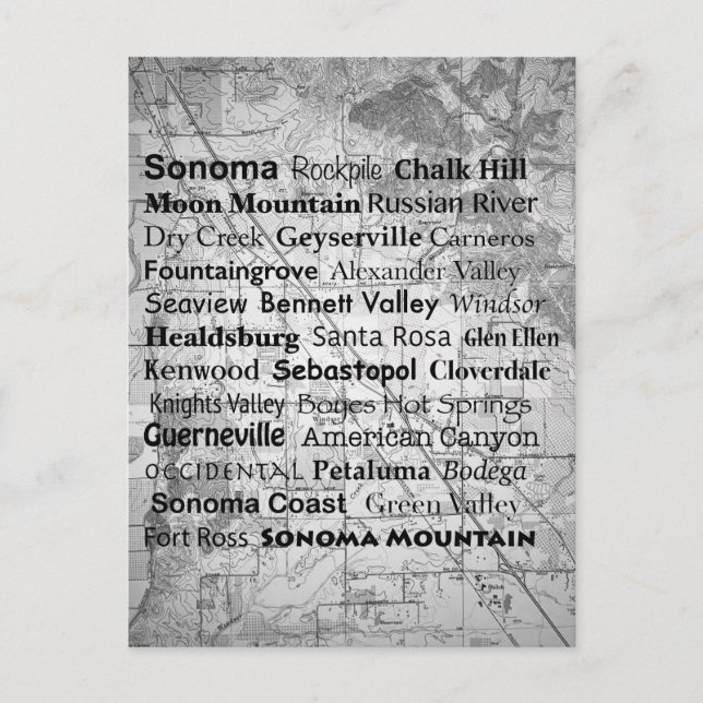 Sonoma-Weinland Postkarte (Vorderseite)