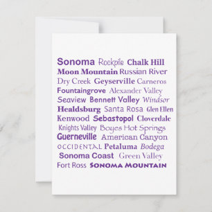 Sonoma Wines Flat Note Card Mitteilungskarte