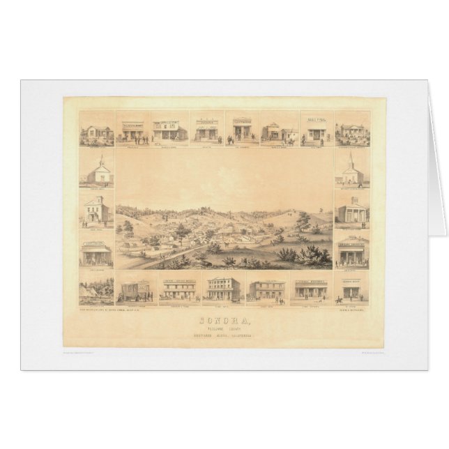 Sonora, panoramische Karte 1854 (1647A) CA - (Vorderseite (Horizontal))