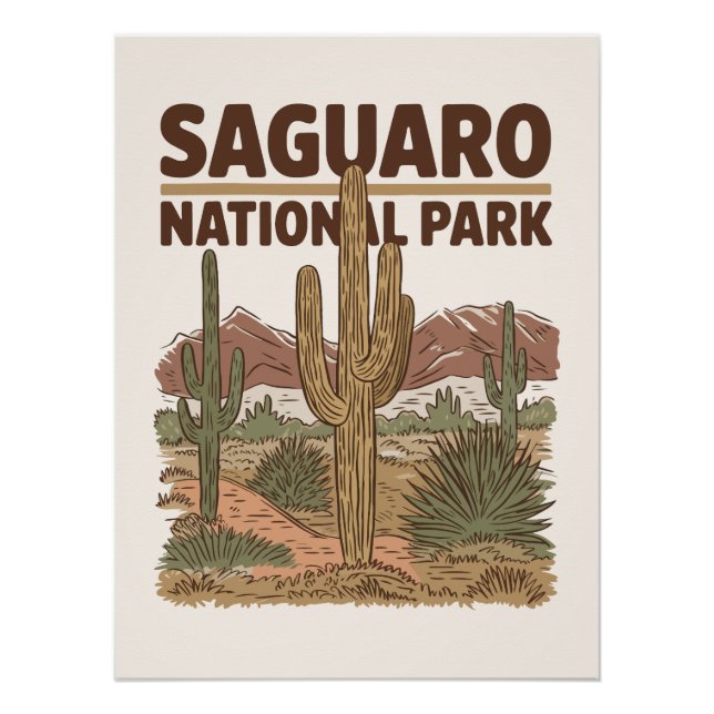 Sonoran Desert Saguaro Nationalpark Poster (Vorderseite)