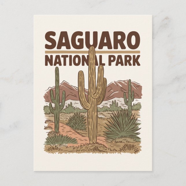Sonoran Desert Saguaro Nationalpark Postkarte (Vorderseite)