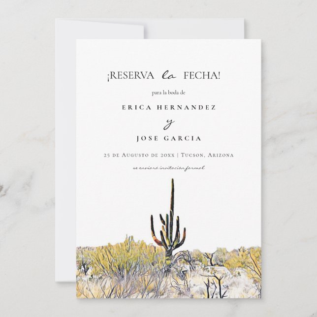 Sonoran Wüste flaches ¡Reserva la fecha! Karte (Vorderseite)