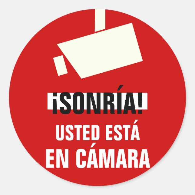 SONRÍA UTILISÉ DES Stickers ESTÁ EN CÁMARA (Devant)