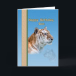 Son's Birthday Card with Tiger Karte<br><div class="desc">This magnificent tiger with his beautiful green eyes is a marvelous picture of strength and courage.  It makes a fabulous birthday card.</div>