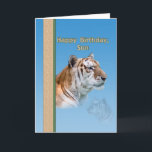 Son's Birthday Card with Tiger Karte<br><div class="desc">This magnificent tiger with his beautiful green eyes is a marvelous picture of strength and courage. It makes a fabulous birthday card.</div>