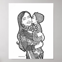 Son's Liebe - Mutter und Sohn Art Print