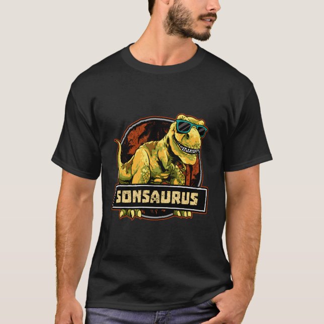 Sonsaurus Shirt T Rex Son Saurus Dinosaur Boys Kid (Vorderseite)