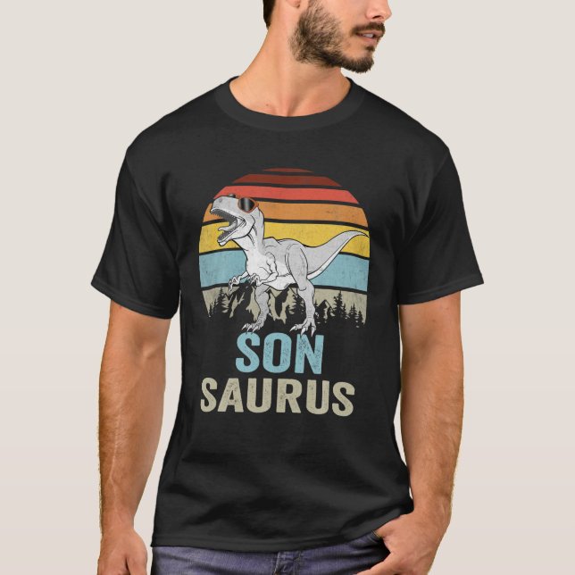 Sonsaurus T Rex Dinosaur Son Saurus Family Dinosau T-Shirt (Vorderseite)