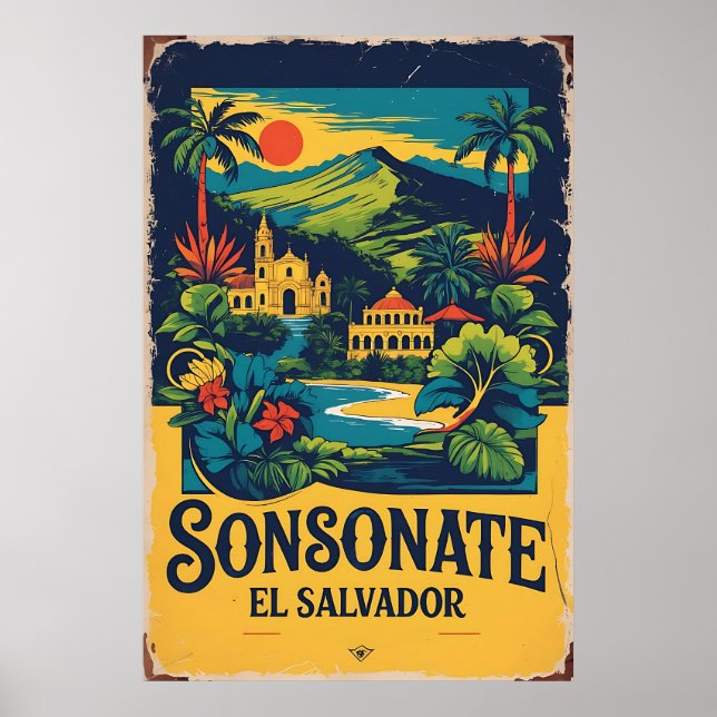 Sonsonate El Salvador Vintag Poster (Vorne)