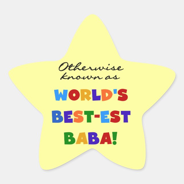 Sonst bekannt als bestes Baba-T - Shirt und Gesche Stern-Aufkleber (Vorderseite)