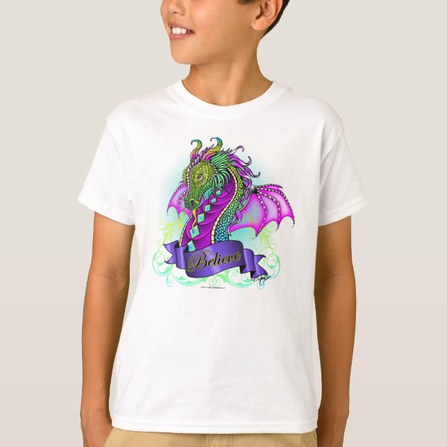 "Sonya" glauben Regenbogen-Drache-Feen-Spitze T-Shirt (Vorderseite)