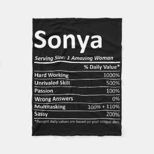 Sonya Nutrition Personalisiert Name Funny Christma Fleecedecke